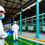**

"A modern steel factory in Bilbao, Spain, with visible green hydrogen infrastructure. Workers in appropriate safety gear are overseeing the production process. Solar panels and wind turbines are subtly visible in the background, illustrating the source of the green hydrogen. Focus on clean energy and industrial innovation. Safe for work, appropriate content, fully clothed, professional, perfect anatomy, natural proportions, high quality."

**
