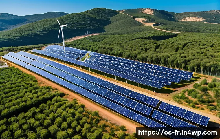 그린 수소 경제의 세부 사례 연구 - A modern green hydrogen production plant in Spain featuring large solar panels and advanced electrol...