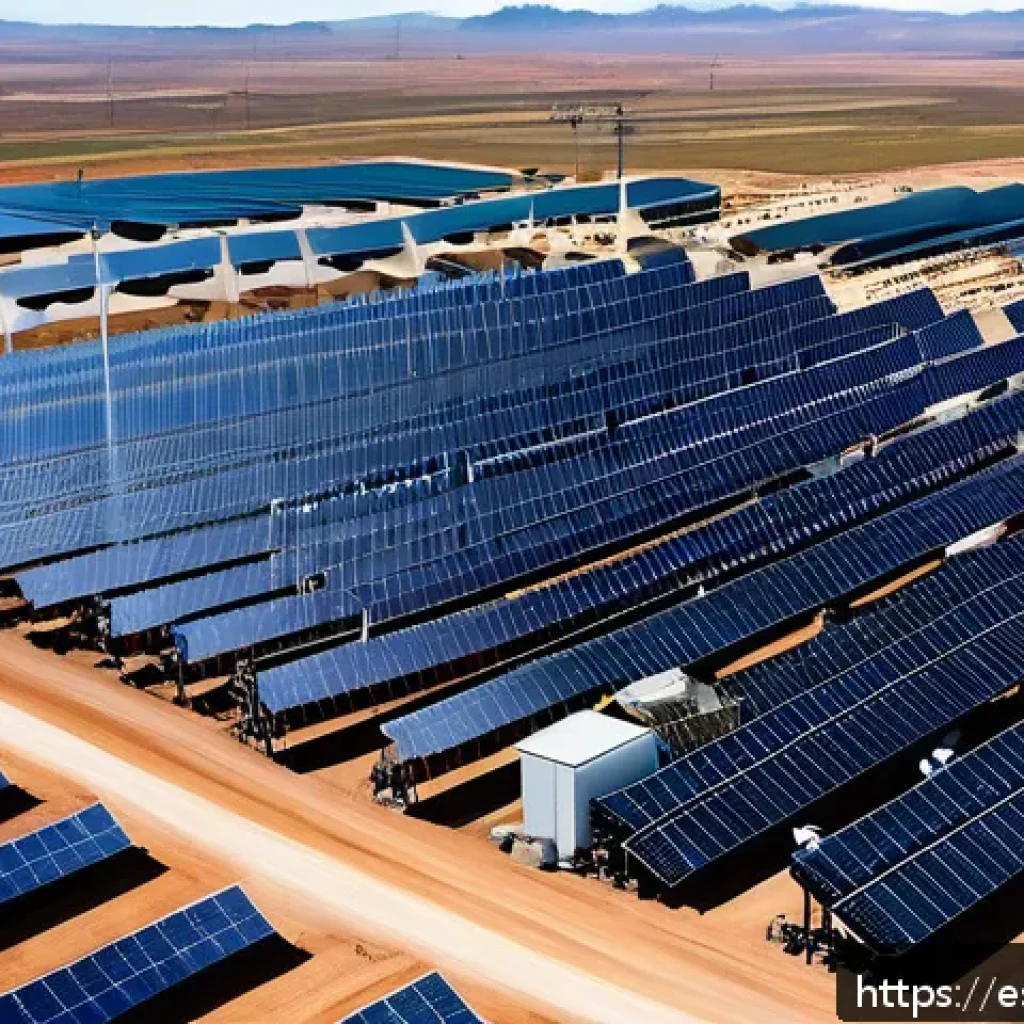 그린 수소의 생산량 증가 방안 - A large-scale green hydrogen electrolysis plant in a Latin American landscape, featuring expansive s...