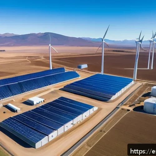Home 30 그린 수소 경제가 가져올 변화 - A modern hydrogen green energy production plant in a sunny Chilean landscape, featuring large solar ...
