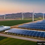Home 23 그린 수소 경제의 글로벌 동향 - A cutting-edge green hydrogen production facility in southern Spain during sunset, featuring advance...