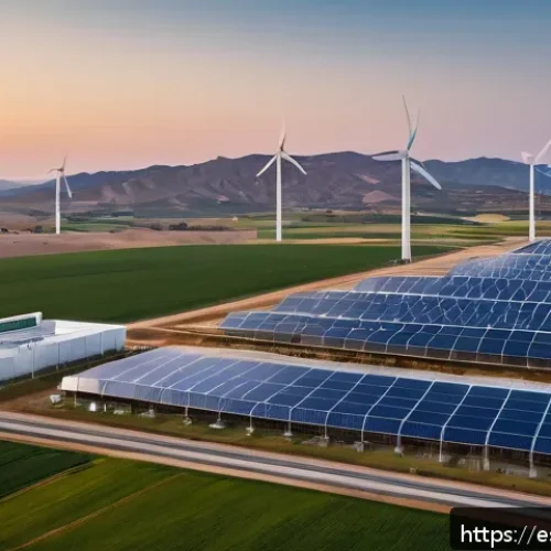 Home 17 그린 수소 경제의 글로벌 동향 - A cutting-edge green hydrogen production facility in southern Spain during sunset, featuring advance...